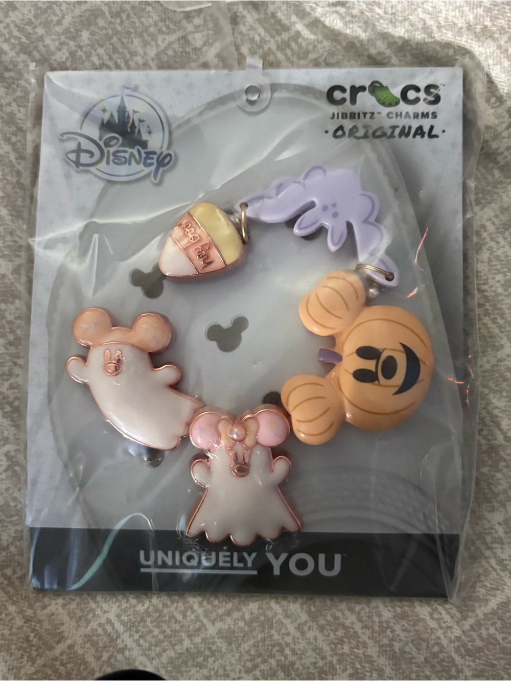 CROCS Disney Jibbitz Charm Pack - Pink mickey n Minnie Peach, Lavender halloween